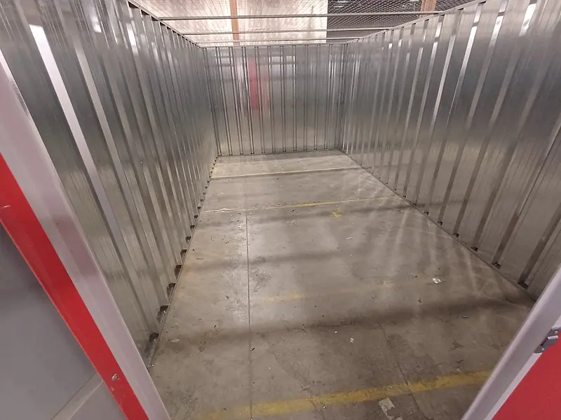 Empty self-storage unit after being cleared
